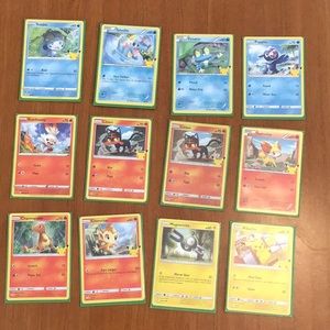 Variety of Pokémon cards